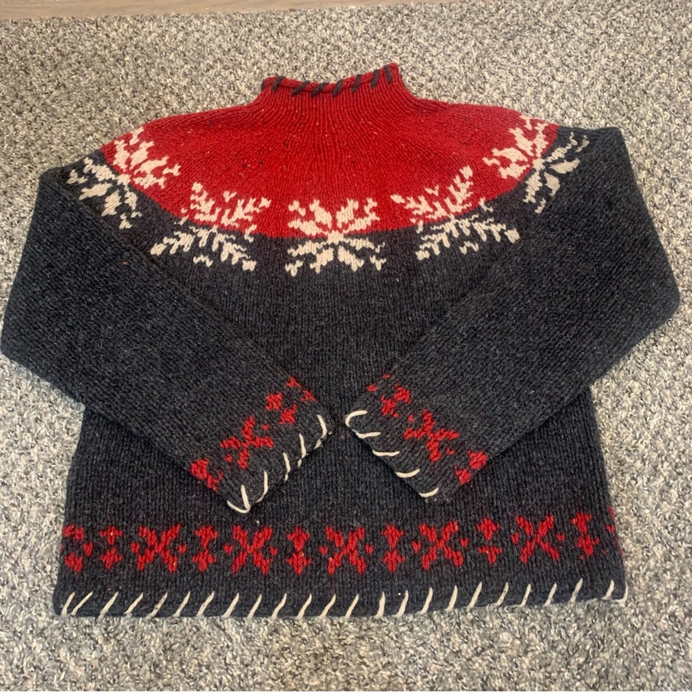Woolrich Vintage Wool Chunky Mock Neck Nordic Sweater - Picture 7 of 11